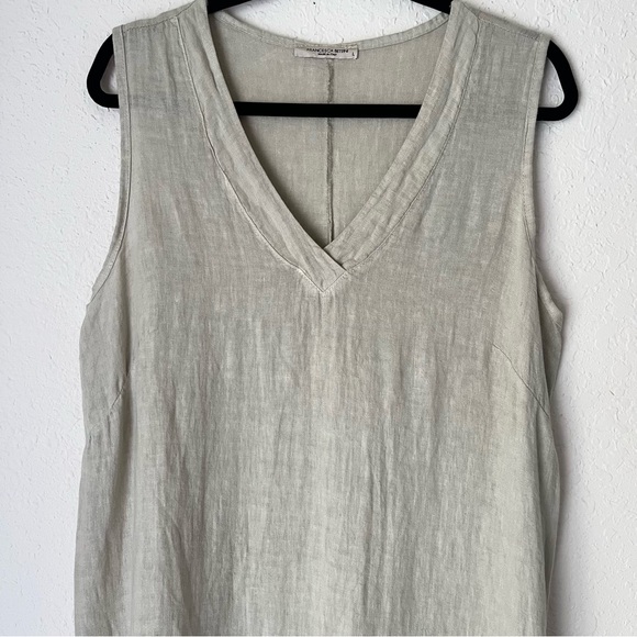 Francesca Bettini Italy Coastal Linen Midi Dress Euro Lagenlook Artsy Flowy Soft - Picture 10 of 11